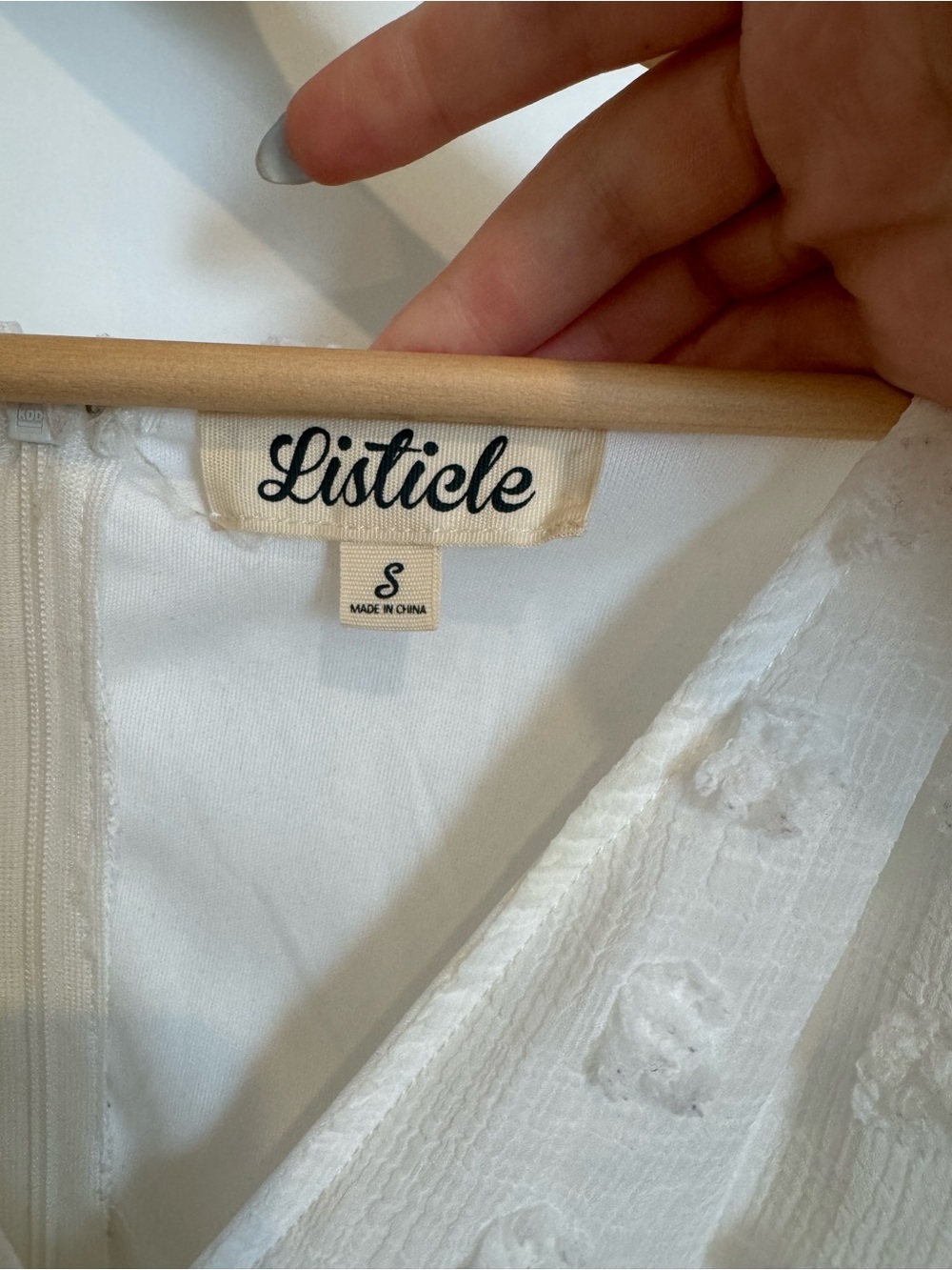 Listicle White Textured Ruffle Dress - Picture 3 of 3